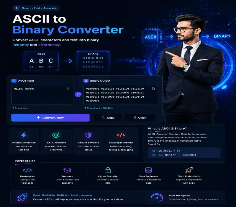 Online Binary To Ascii Converter Tool