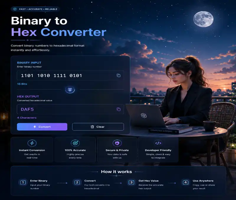 Binary to Hex Converter Tool Online