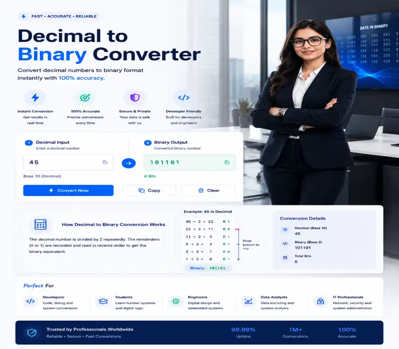 Decimal Converter To Binary Tool