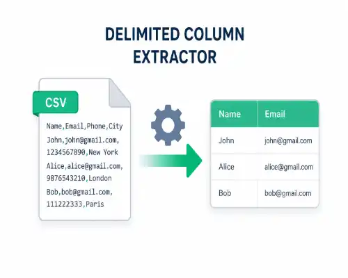 Delimited Column Extractor Tool interface and features