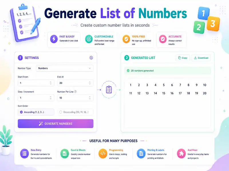 Generate List of Numbers Tutorial