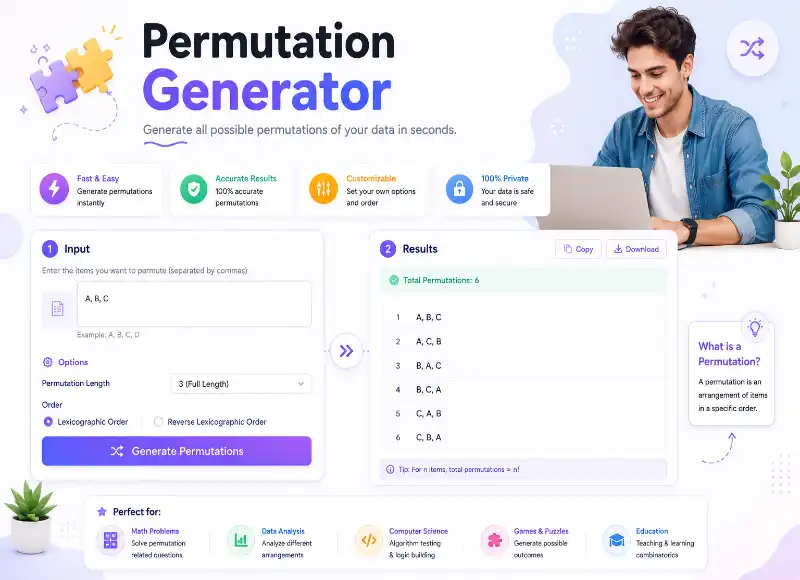 Permutation Generator Tool Interface