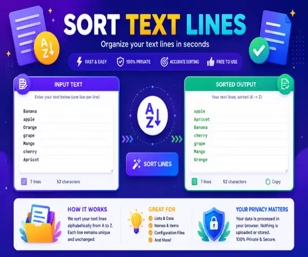 Sort Text Lines Tool Tutorial