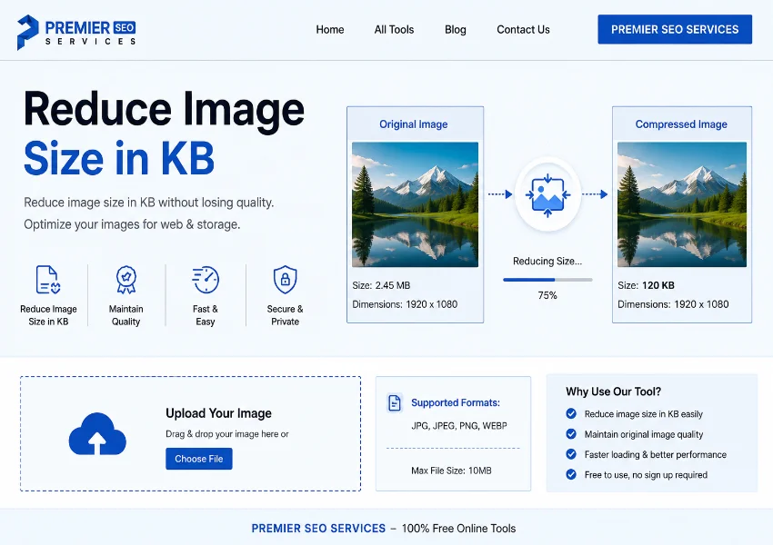 Reduce Image Size in KB online image size reducer in kb tool