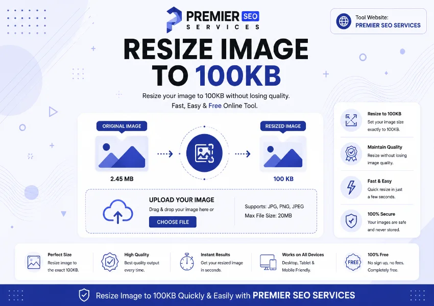 Resize Image to 100KB image resizer to 100kb tool